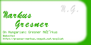 markus gresner business card